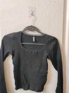 Black Long Sleeve Lace Top