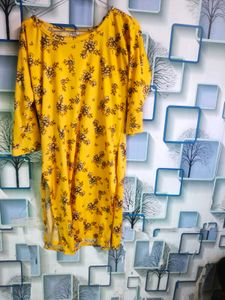 Yellow Floral Print Top &amp; Pants Set