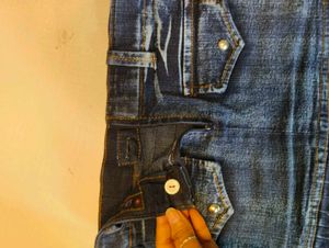 Vintage Y2K Studded Pleated Denim Mini Skirt