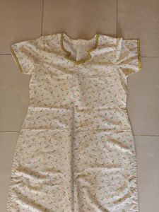 Unused Floral Print Cotton Kurta