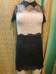 Chic Black &amp; White Lace Dress