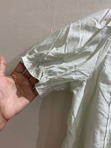 Light Green Puff Sleeve Blouse