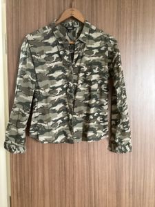 Camouflage Print Button-Up Shirt