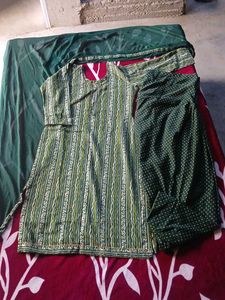 green kurta set