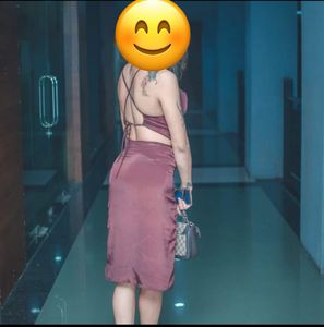 Elegant Maroon Backless Dress.
