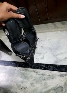 zara slingback buckle heel