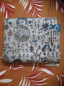 Warli Art Ghicha Tussar Silk Saree with Blouse