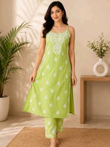 pure Chikankari Lakhnowi kurti set