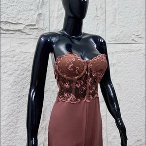 Chocolate Brown Floral Embroidered Jumpsuit 🤎