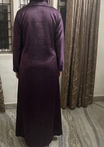 Elegant Purple Satin Abaya