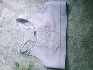 Blue &amp; Silver Patterned Sports Bra