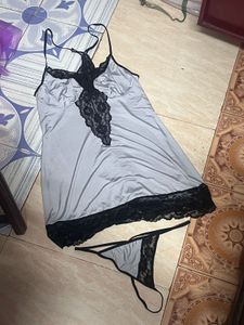 Negotiable, 3XL Plus Size Satin Lace Babydoll