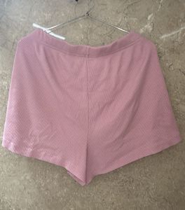 Cute Casual Ribbed Pink Shorts