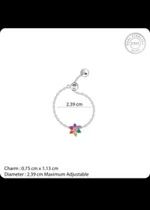 Floral Charm Dangle Earring 9.25 silver