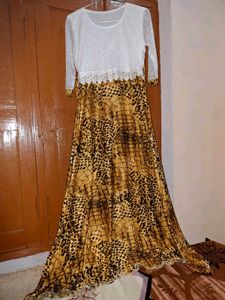 Yellow Brown Animal Print Maxi Dress 💛