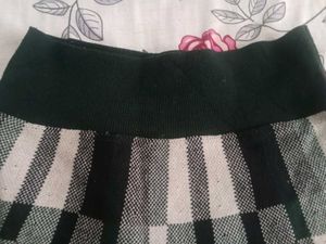 Checkered A-Line Skirt