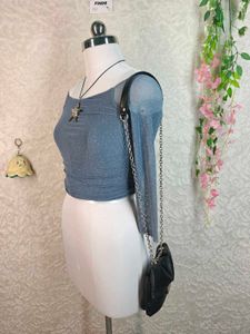 Sparkly Ruched Long Sleeve Bodysuit