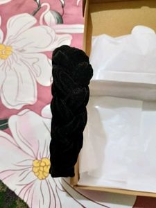 Black Velvet Braided Headband