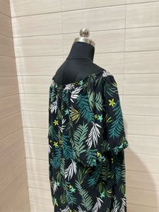 Tropical Print Off-Shoulder Top