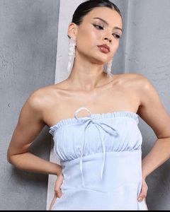 Light Blue Strapless Mini Dress