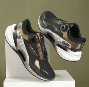 Stylish Black & Gold Sports Shoes