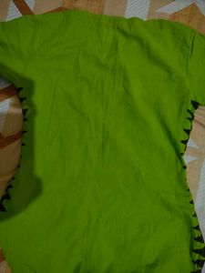 Green printed cotton kurta