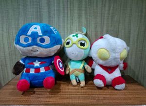 Plush Toy Set - Captain America, Ultraman & Friend