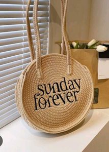 Sunday Forever  Jute Handbag