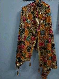 heavy fancy multicolour bandhej sequence duptta