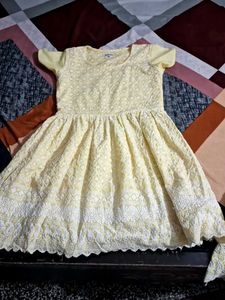 Yellow-white embroidered Peplum Garara Set