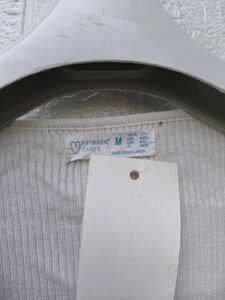 New with tag Cream Ribbed Knit Button-Up Sweater