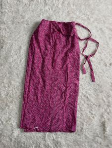 Pink Floral Wrap Skirt