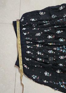 Embellished Black Ethnic Skirt