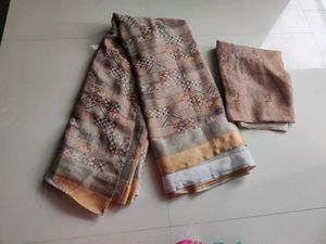 Elegant Printed Saree with Blouse