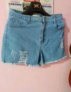 Denim Ripped Shorts