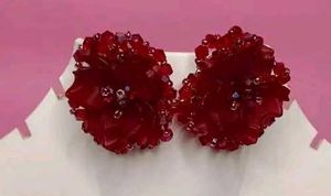 Floral red &amp; maroon Necklace