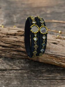 Elegant Black &amp; Gold Bangles