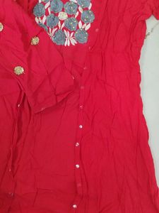 Red Embellished gown