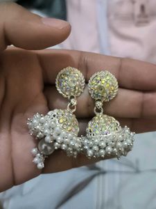 Beautiful Jhumka Earrings with Pearls