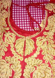 Red Embellished Ethnic Gown