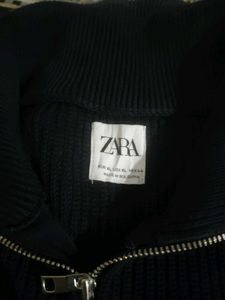 Men's Navy Blue Zipper Sweater