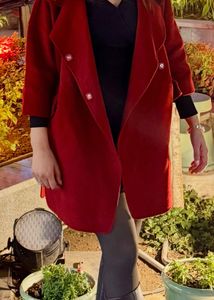 Chic Red Oversized Blazer