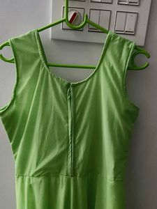 Green Dress with Floral Detail