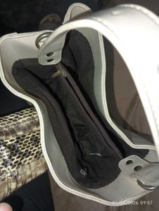 Cream &amp; Snake Print Handbag