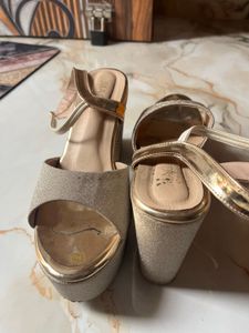 Sparkly Gold Platform Heels