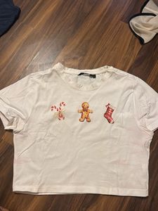Christmas Themed Cropped T-Shirt