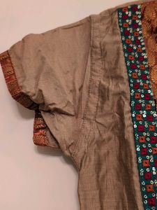 Velvety Cute Ethnic Girls Dress Set