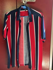ZUDIO Men's Striped Short Sleeve Shirt