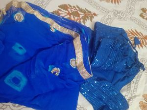 Jaipuri Beautiful Royal Blue Saree