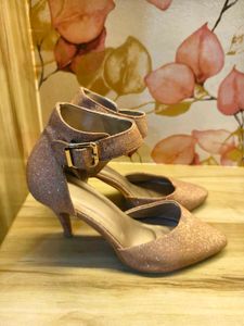Elegant Glitter Heels with Ankle Strap